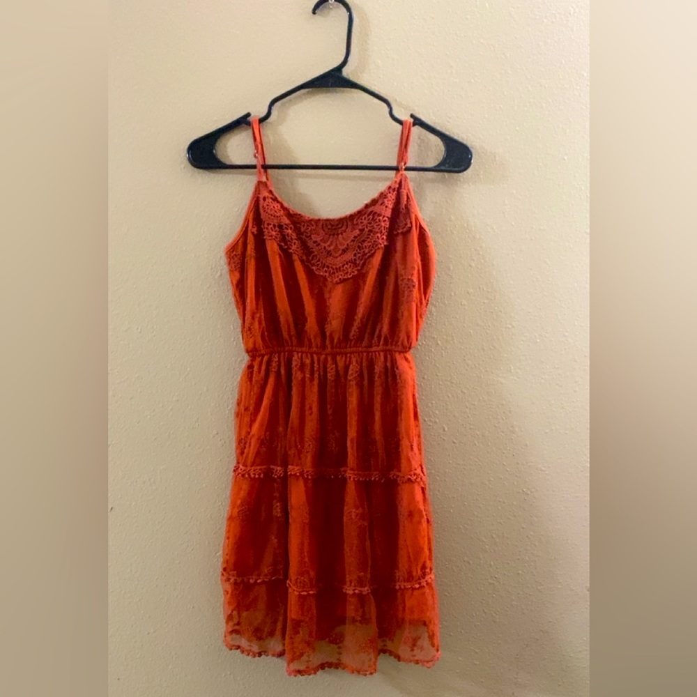 Burnt orange tank top, could also be worn as a dress depending on your height.